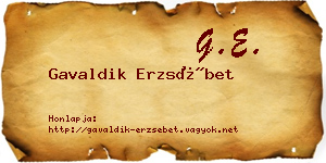 Gavaldik Erzsébet névjegykártya